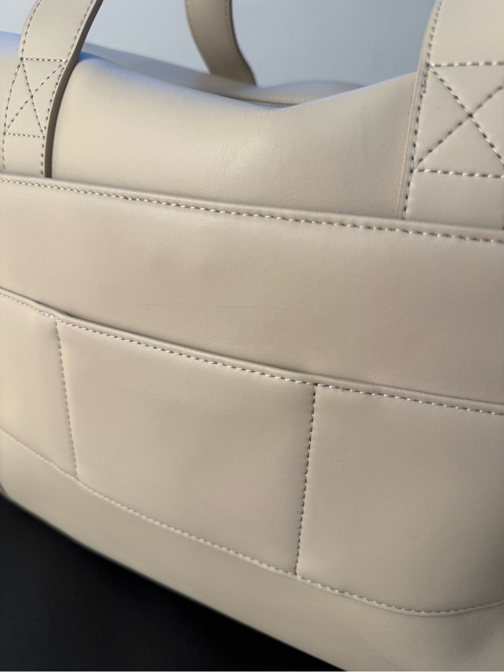 Monos Metro Duffel + Folio Kit Ivory Vegan Leather Travel Bag - Picture 8 of 16